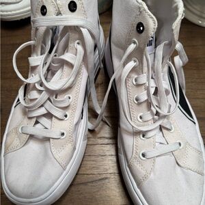 Puma White and Black High-Top Sneakers